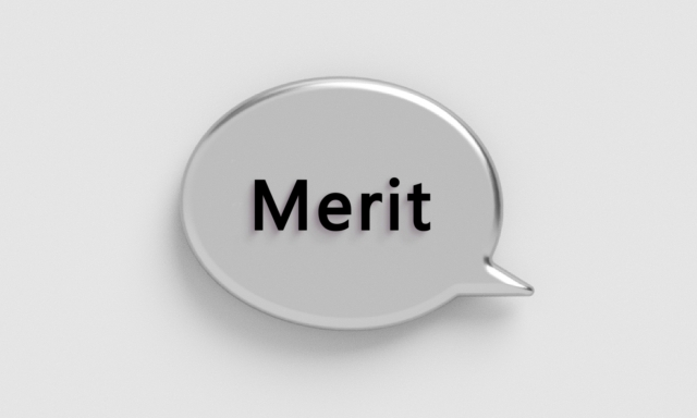 meritと書かれたロゴ